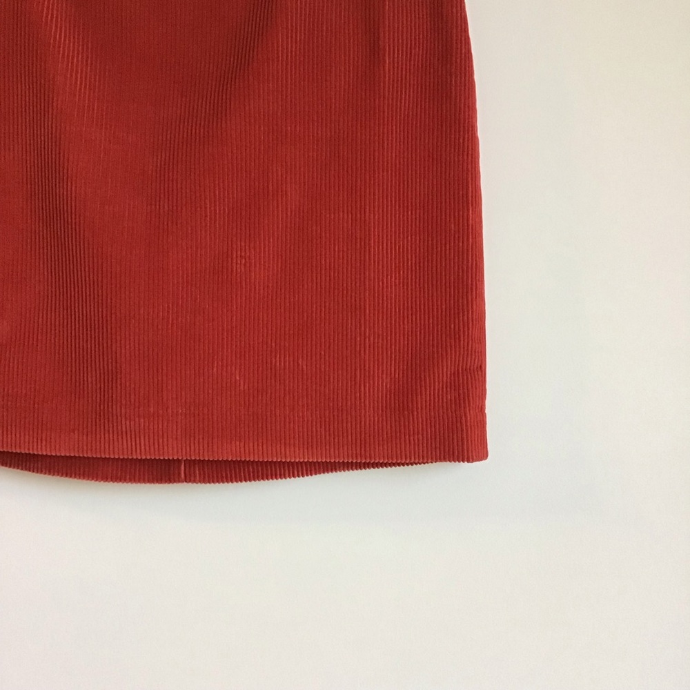 L. L. Bean red orange corduroy mini skirt - Picture 4 of 6